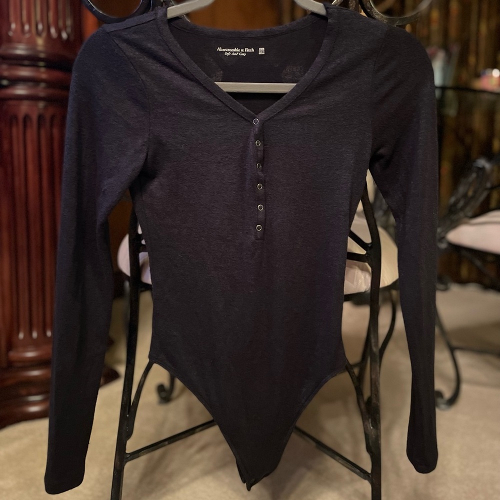 Abercrombie and Fitch Button Up Long Sleeve COZY Henley Bodysuit